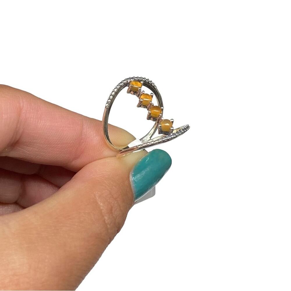 Carnelian Ring Solid Sterling Silver 925 Size 8 O… - image 5